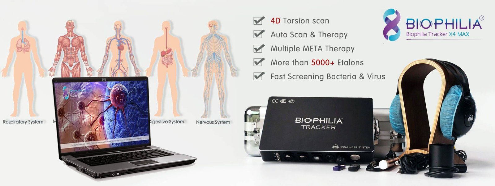 Biophilia Tracker X4 MAX system used for remote bio-resonance sessions